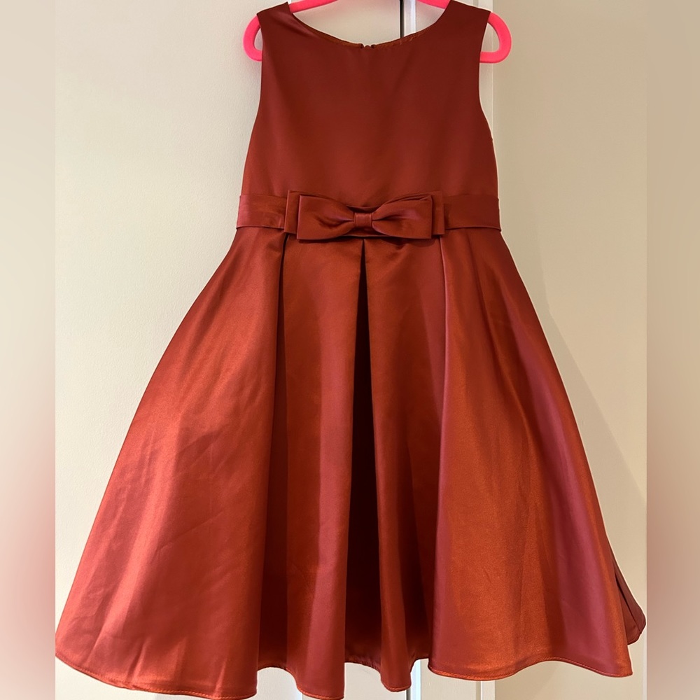Azazie Coco Flower Girl Dress. Color: Terracotta.
